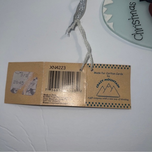 Vintage Crazy Mountain Heart Glass Snowman & Christmas Tree Ornament ~ Brand New - Picture 3 of 12